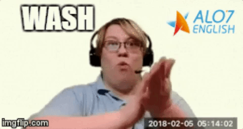wash total physical response GIF by ALO7.com