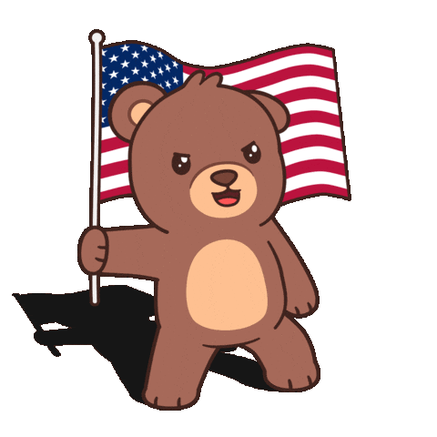 Teddy Bear Usa Sticker by BEARISH