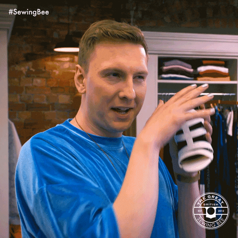Phone Call Hello GIF by The Great British Sewing Bee