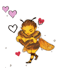 zhanadarte kawaii bee glam queen b Sticker