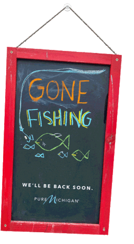 Go Outside Gone Fishing Sticker by Pure Michigan