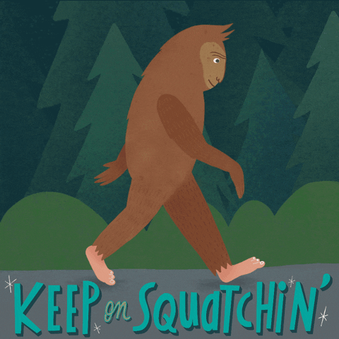 RebeccaRothman giphyupload sasquatch bigfoot keeponsquatchin sasquatchsighting GIF