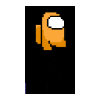 Orange Pixel Art Sticker