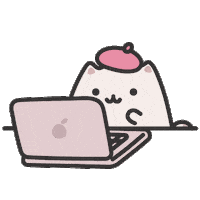 Cat Working Sticker