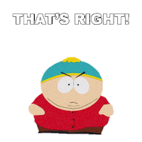 Cartman Thats Right Sticker by South Park