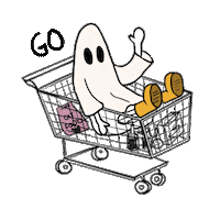 beacarri cat ghost comida compras Sticker