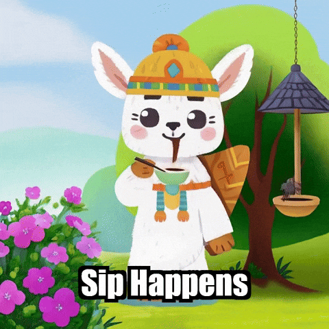Morning Sip Happens GIF by Llamaozi