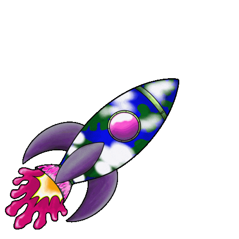 Earth Rocket Sticker by ANOMONA