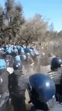 Riot Police Clash With Pipeline Protesters in Salento