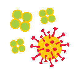 Sick Virus Sticker by Merck KGaA, Darmstadt, Germany