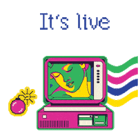 Its Live Computer Sticker by Black Owl Design