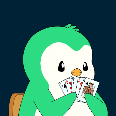 Card Game Penguin GIF by Abster