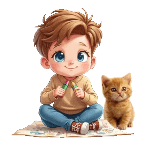 Coloring Book Cute Kitten Sticker