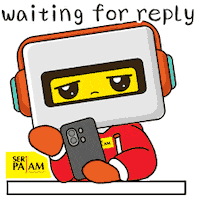 Ah Ha Waiting Sticker by Seri Pajam Development