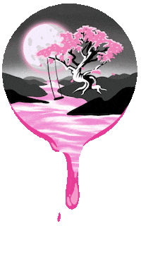 Pink Melting Sticker by Wonderbrett