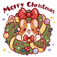 Merry Christmas Winter Sticker by Lazy Corgi