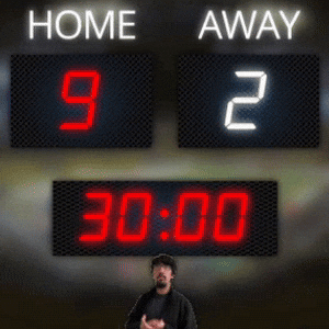 Home: 9, Away: 2