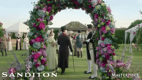 Garden Party Cheers GIF by MASTERPIECE | PBS