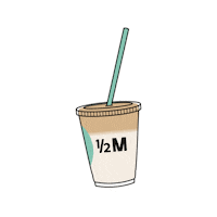 Half_Million coffee latte قهوة iced latte Sticker