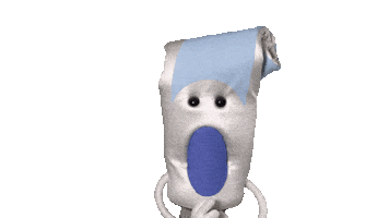 thetoiley surprised puppet puppets toothpaste Sticker
