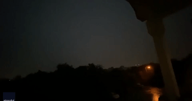 Lightning Bolts Illuminate Night Sky Over Oklahoma
