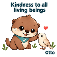 Be Kind Friendship Sticker by Otto the Otter by GleeSpace