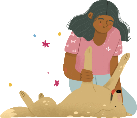 PetBenefits giphyupload woman and dog petassure pet assure Sticker