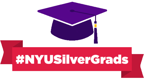 Graduation Grad Sticker by NYU Silver