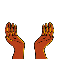 Sticker gif. Hands holding a wave then a tree then a bison then the Earth under the message, 'Vote for the waters, the land, the animals, the earth.'