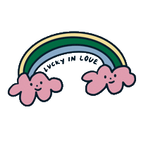 Romantic Comedy Rainbow Sticker by Will Linley