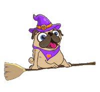 Halloween Witch Sticker by mypugandco