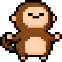 Pixel Monkey Sticker