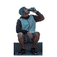 ashoc workout drinking surfer chug Sticker