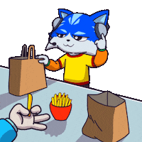 Fast Food Cat Sticker by Toshithecat