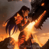 Purple Dress Dragon Fire GIF by The Galactic Matriarx