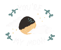 Half Moon Love Sticker