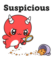 Suspicious Sticker Sticker by Naru Naru