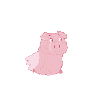 Awkward Flying Pig Sticker by PositivelyPigasus