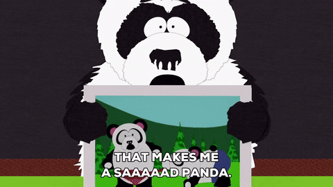 sad panda GIF by South Park