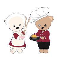 Teddy Bears Cooking Sticker