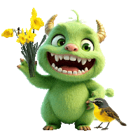 Spring Cute Monster Sticker