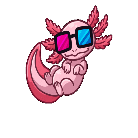 Axolotl 3D Glasses Sticker by Blerd