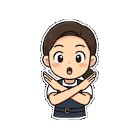 Saying No No Thank You Sticker by Kombucha Works