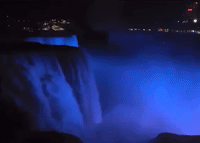 Niagara Falls Lights Up Blue in Support of Damar Hamlin