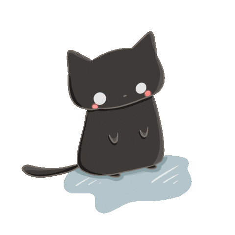 Sad Black Cat Sticker