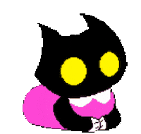 Black Cat Waiting Sticker by Universes creator