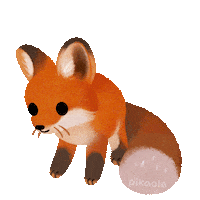 Red Fox Love Sticker by pikaole