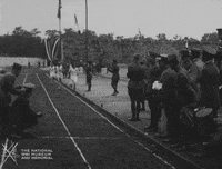 NationalWWIMuseum running black and white paris olympics GIF