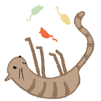 Cat Playing Sticker by Sarah Kurpiel