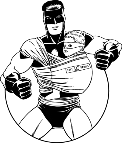 loveradius giphyupload baby superhero dad Sticker